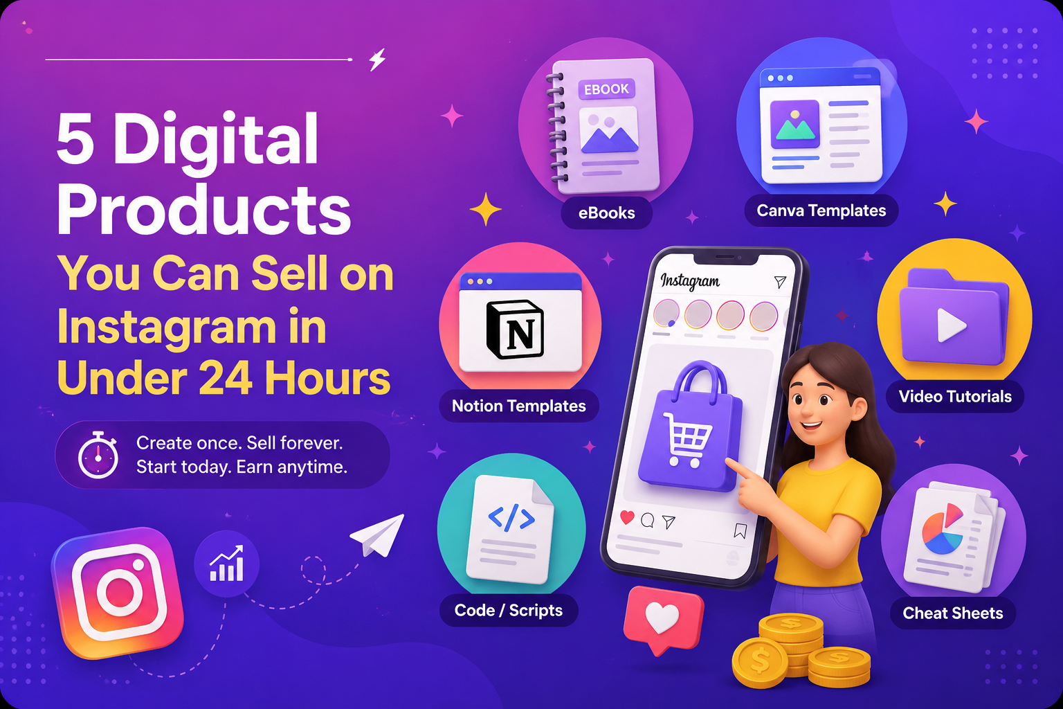 5 Digital Products You Can Sell on Instagram in Under 24 Hours